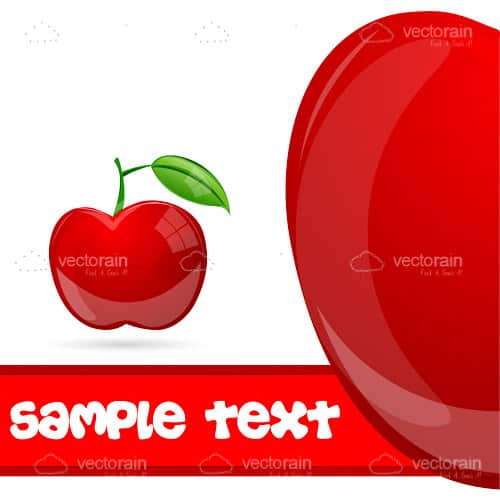 A Juicy Red Apple Icon with Stylised Sample Text
